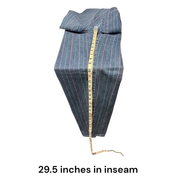 Vintage Sergio Valente Womens High-Waisted Striped Tapered Jeans Size 9 Blue Den - Picture 10 of 10